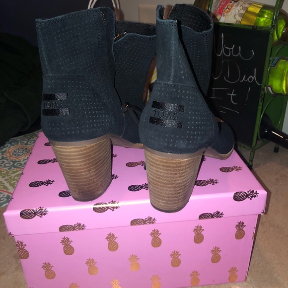 Toms Shoes - TOMS Stucco Suede Peep Toe Booties